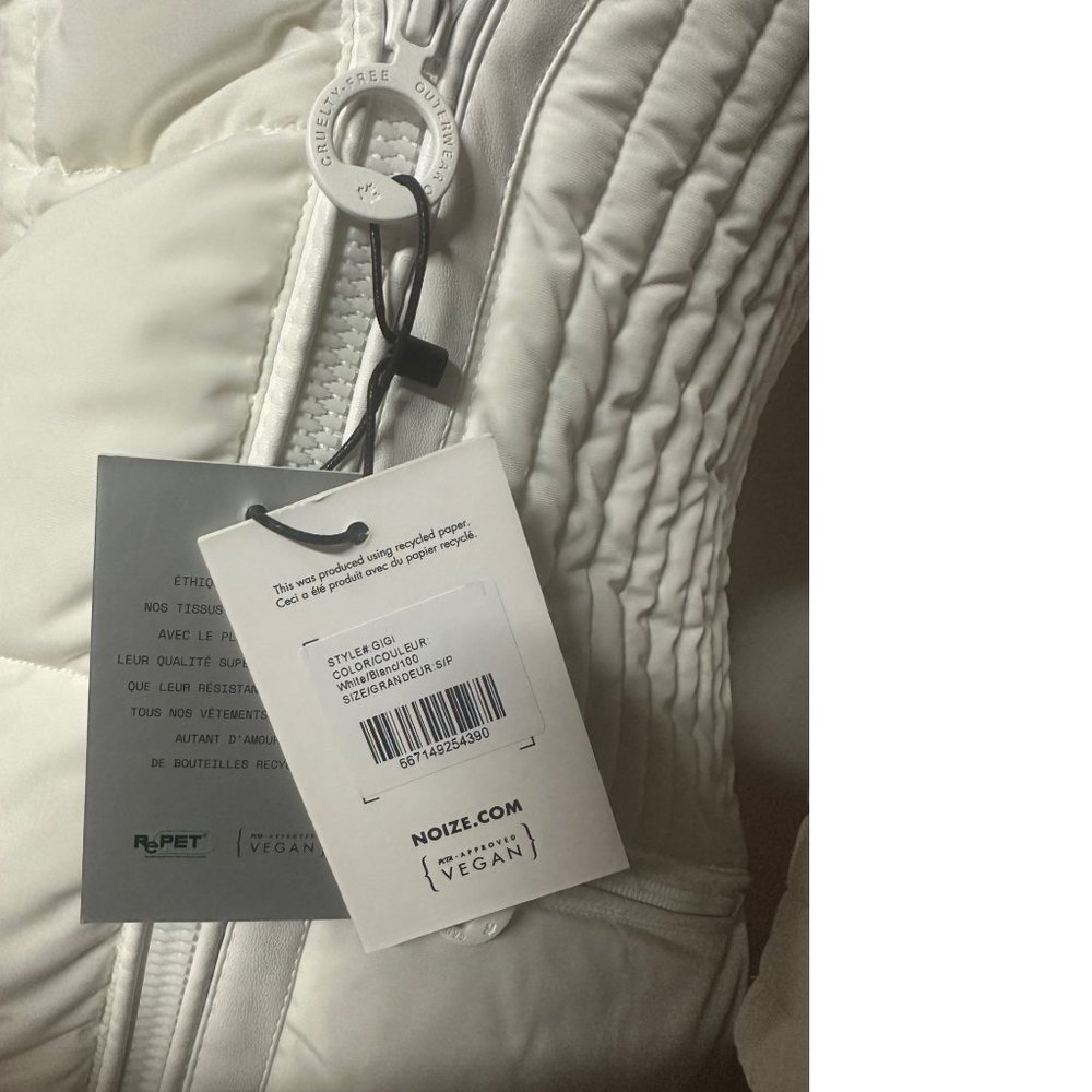 NWT Winter Faux Fur-Trimmed Vegan Leather Hooded Parka White Puffer Jacket Coat - Picture 6 of 10